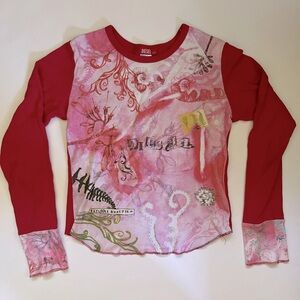 DIESEL Vintage graphic long sleeve crew neck T-shirt